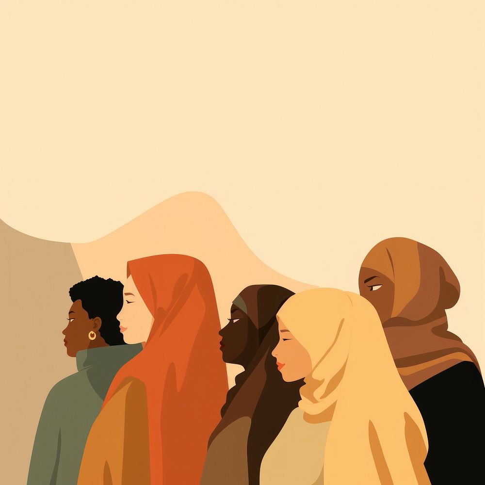 Diverse muslim people adult art togetherness. AI generated Image by rawpixel.