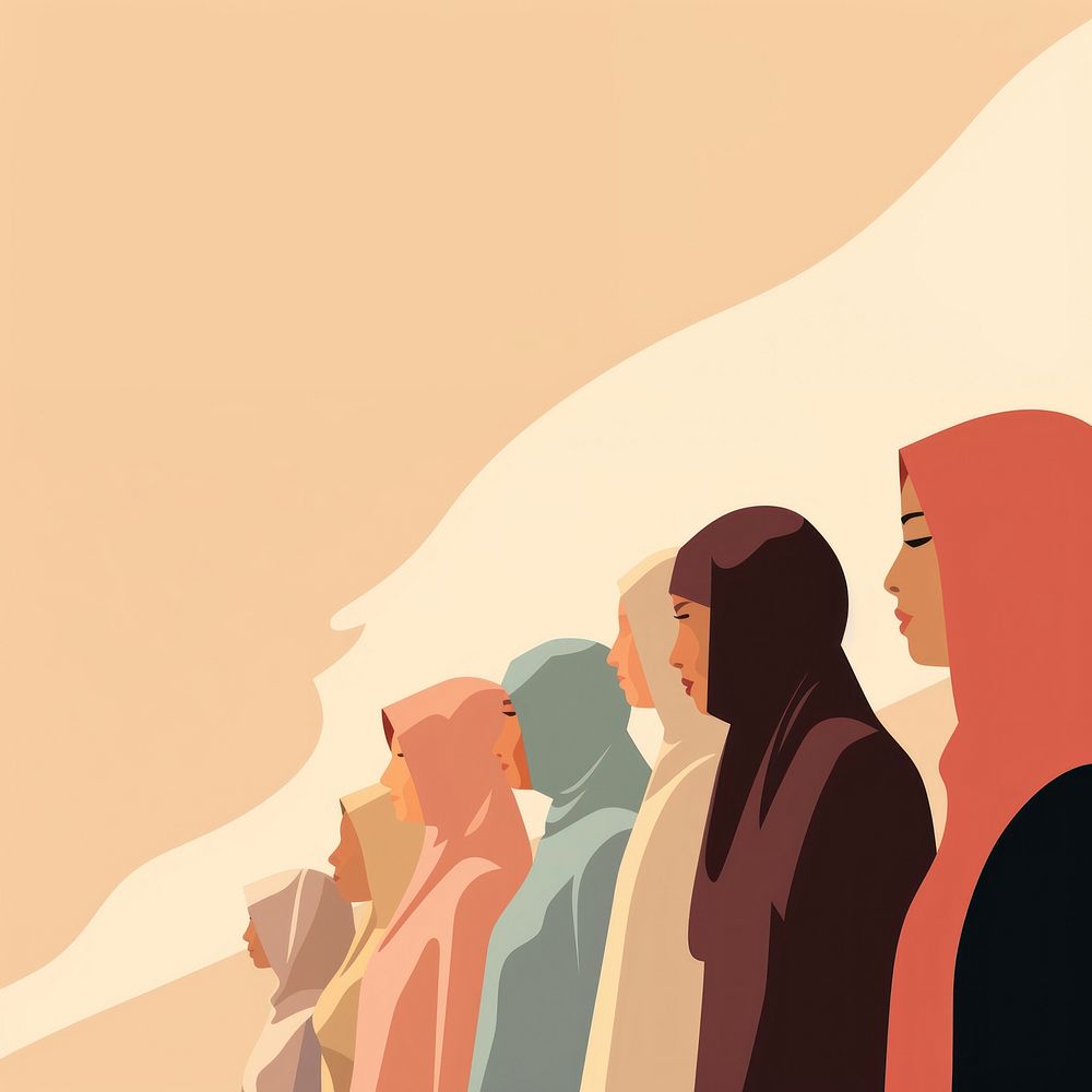 Diverse muslim people adult art togetherness. AI generated Image by rawpixel.