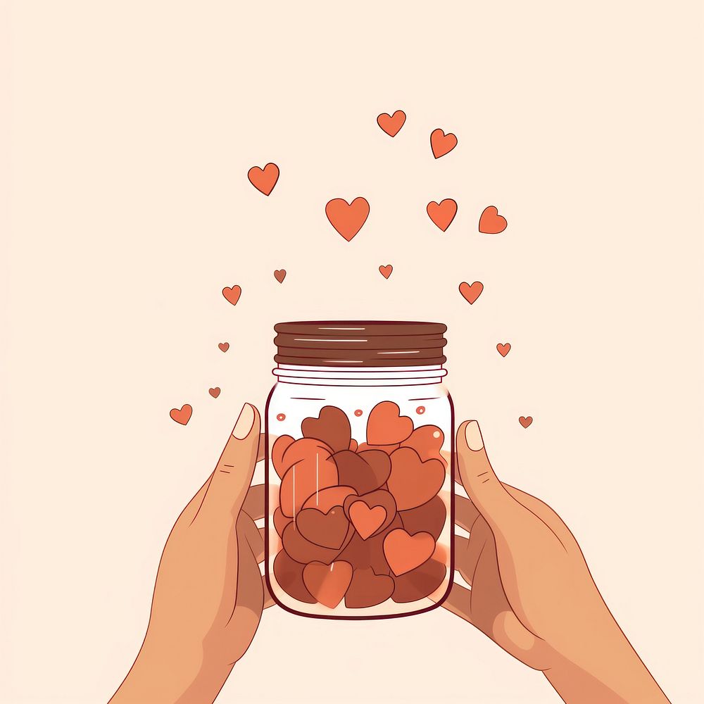 Donation jar holding heart. AI generated Image by rawpixel.