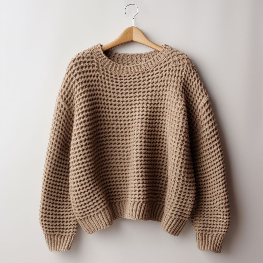 Sweater sweatshirt brown coathanger. AI generated Image by rawpixel.