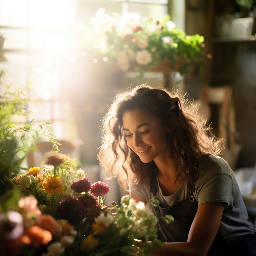 Florist portrait flower adult. 