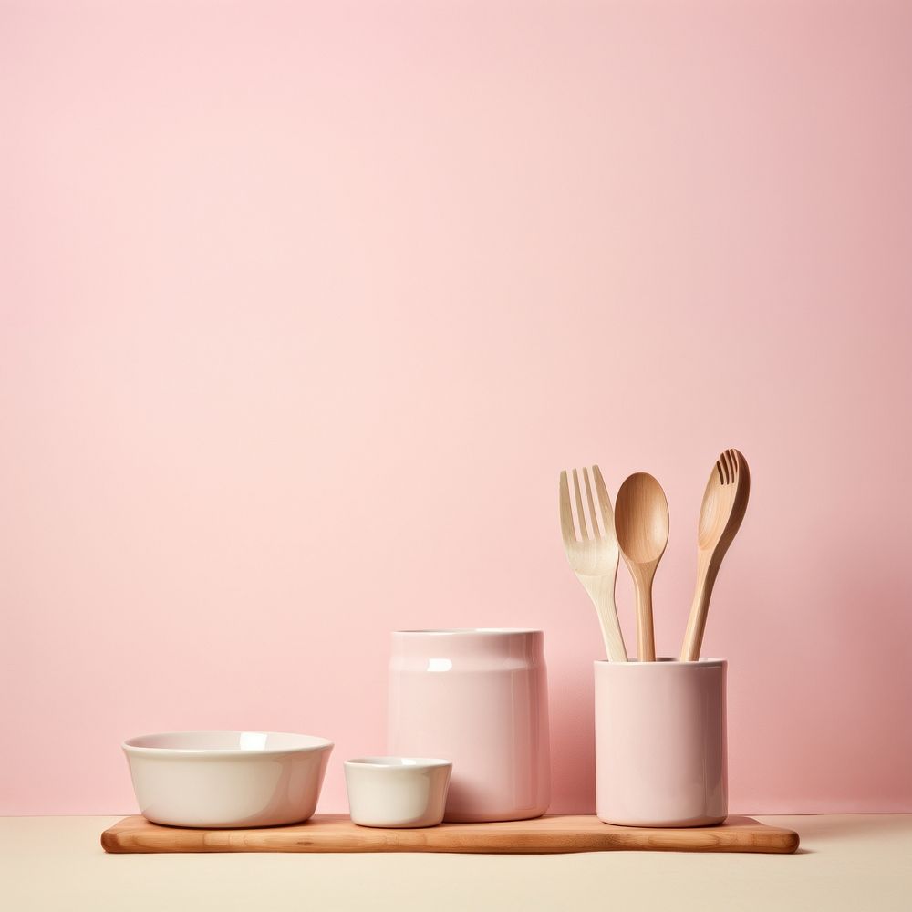 Spoon bowl pink silverware. 