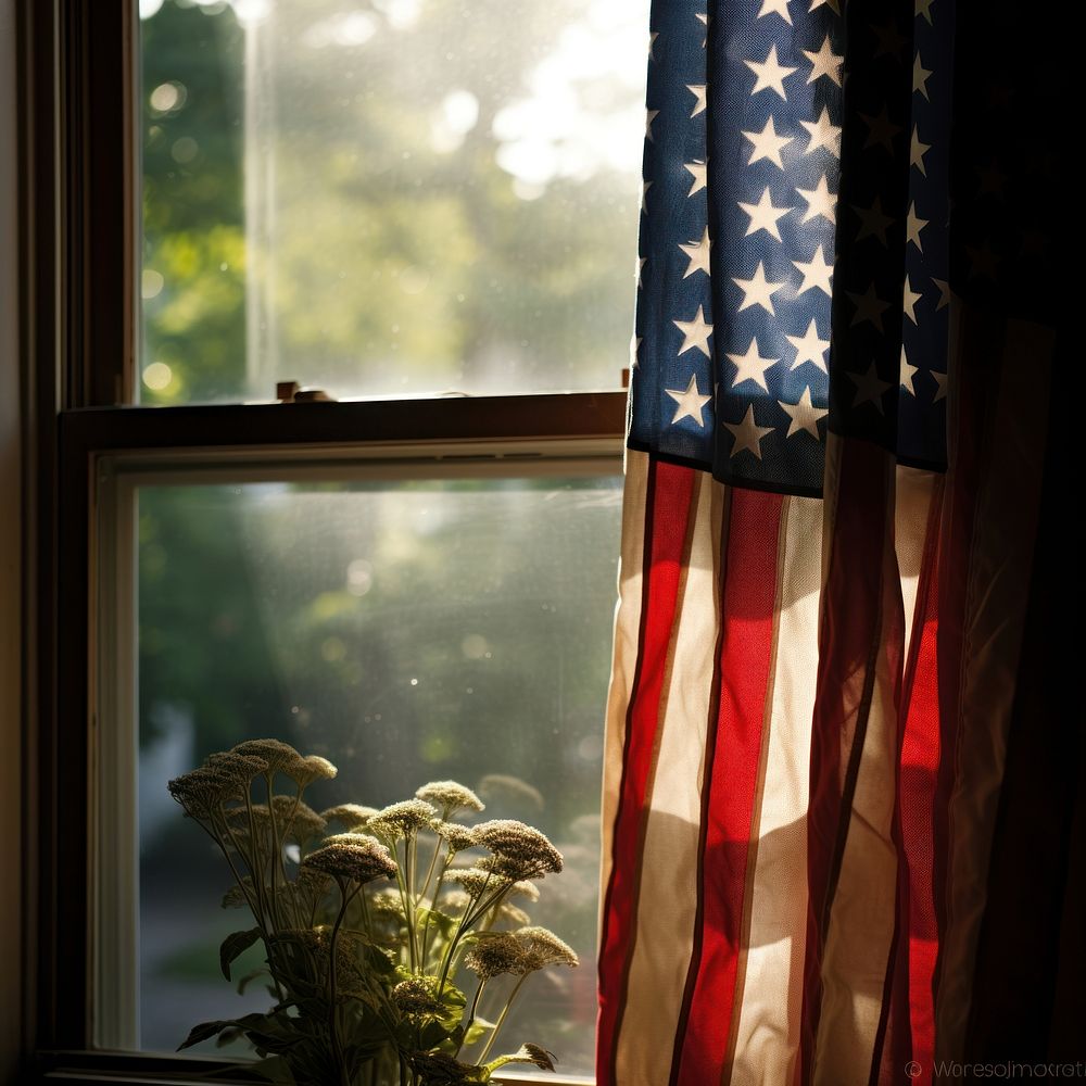 American dream window light flag.