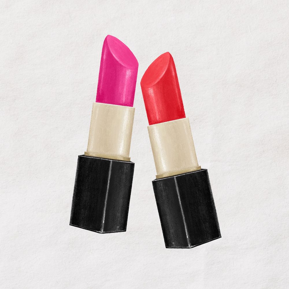 Lipsticks, cosmetic digital paint illustration