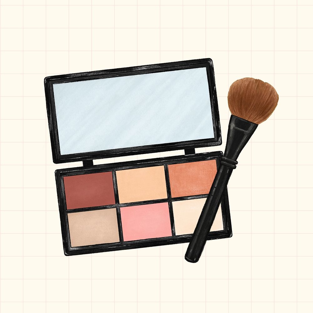 Makeup palette, cosmetic illustration