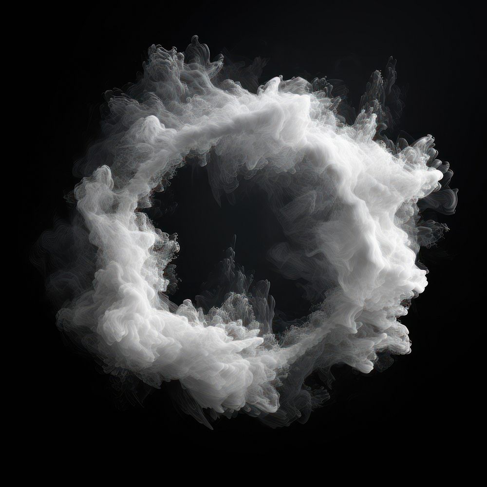White smoke circle portal motion monochrome darkness. AI generated Image by rawpixel.