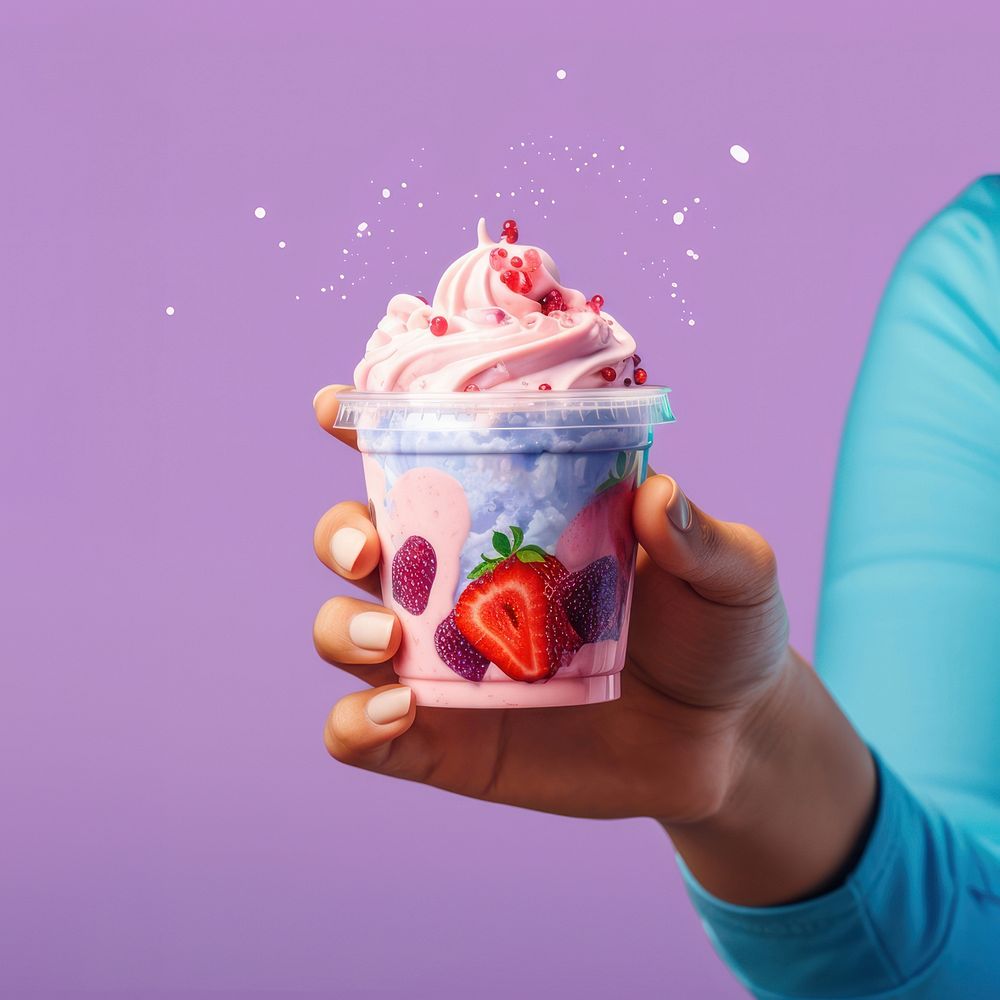 Frozen yoghurt dessert cream food. AI generated Image by rawpixel.