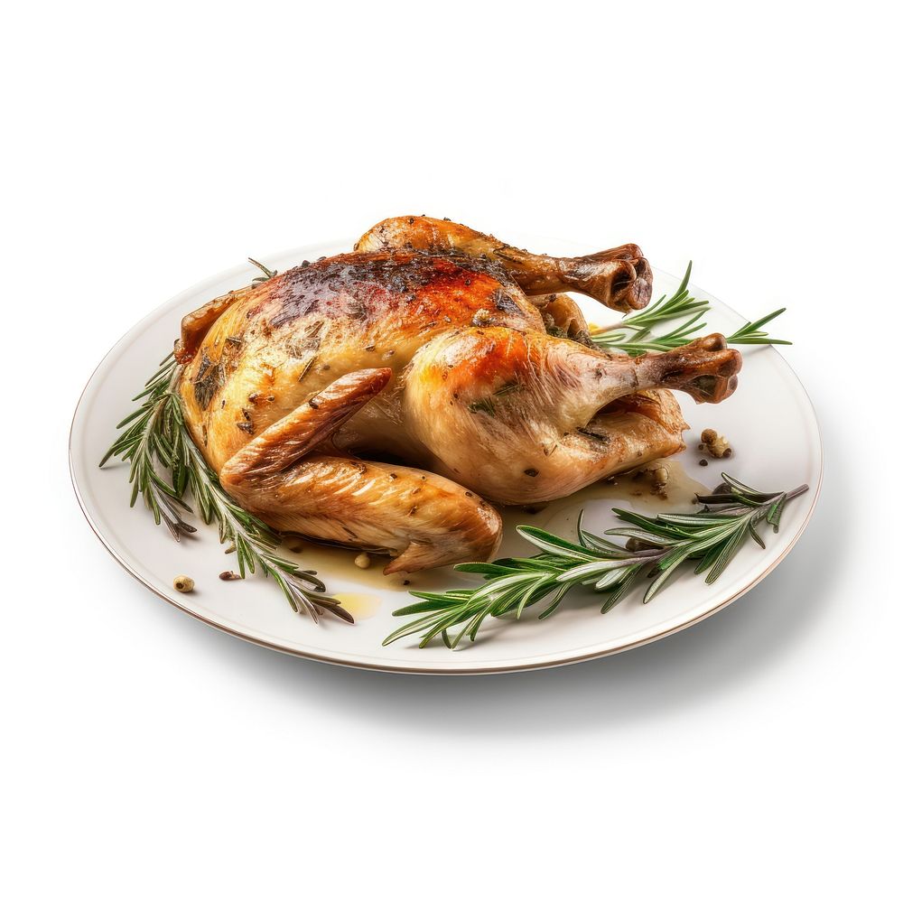 Plate rosemary roasted dinner. AI generated Image by rawpixel.