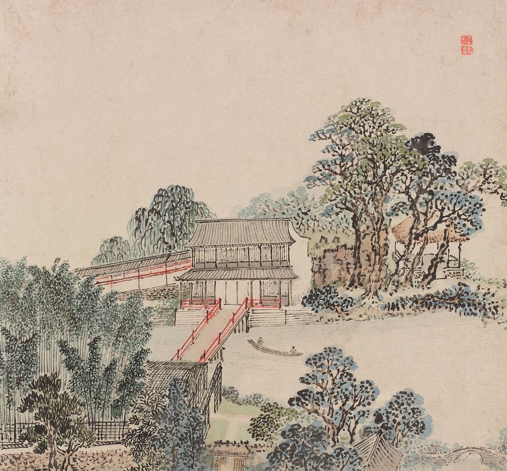 Painting of Zhi Garden [Zhi Yuan Tu] by Zhang Hong