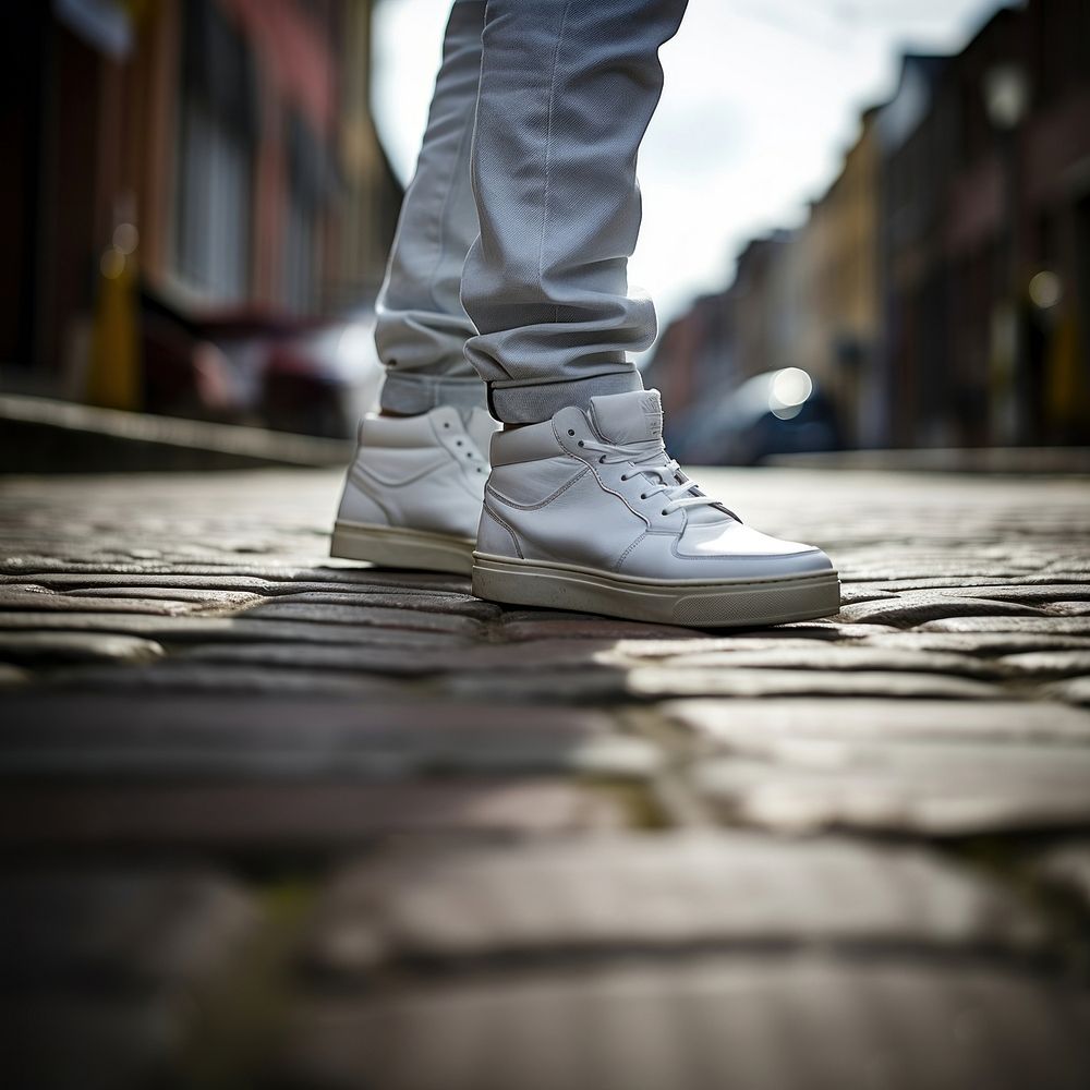 Sneakers street footwear white. AI generated Image by rawpixel.