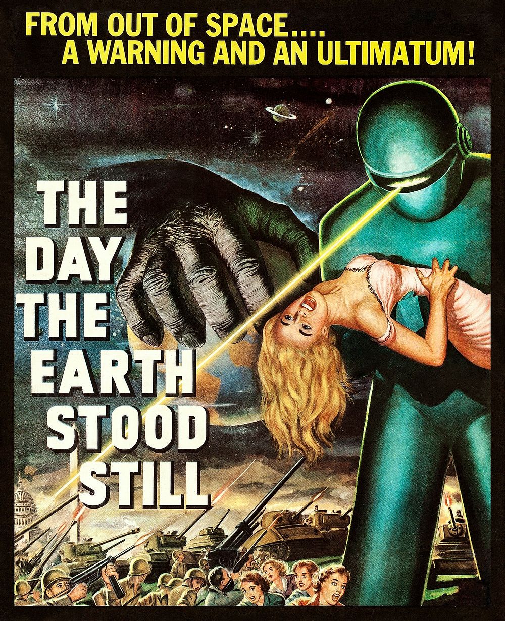 Theatrical poster for the American release of the film The Day the Earth Stood Still (1951), vintage movie poster. Original…