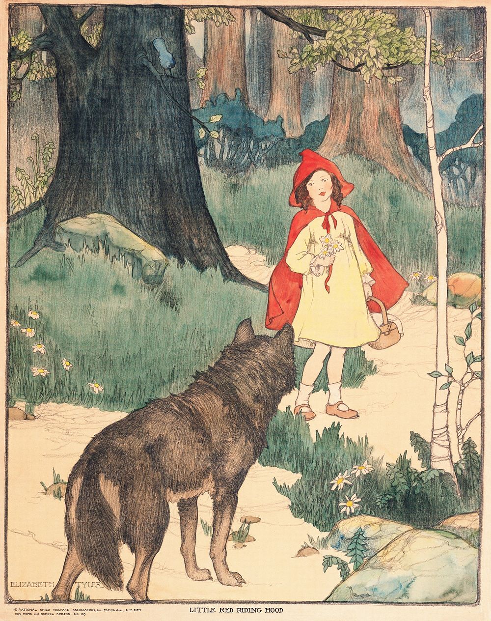Little Red Riding Hood (1919), vintage illustration by Elizabeth Tyler. Original public domain image from Digital…