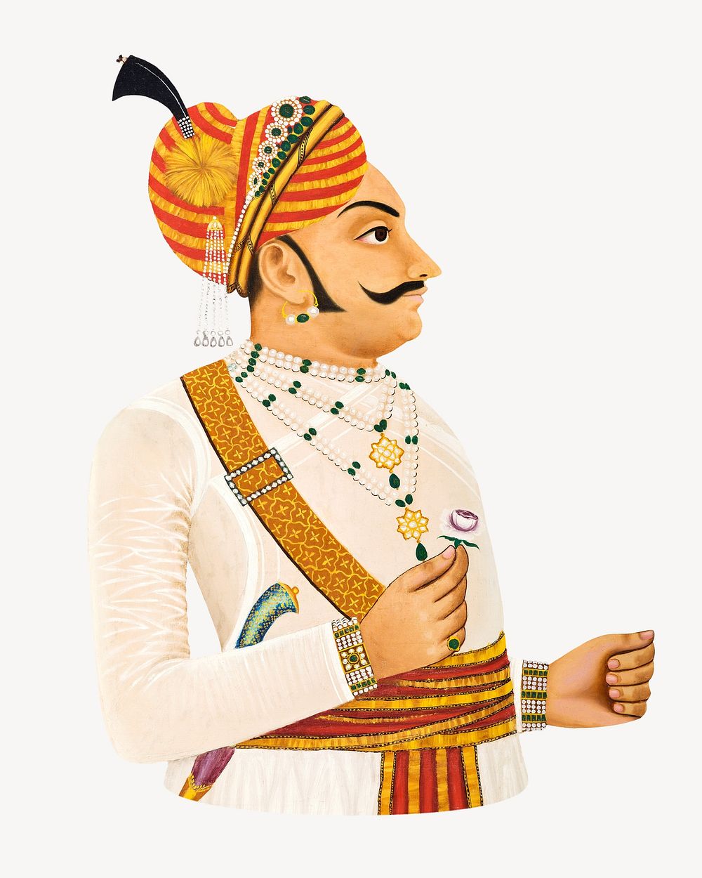 Thakur Yaswanta Singh, vintage man illustration psd. Remixed by rawpixel.