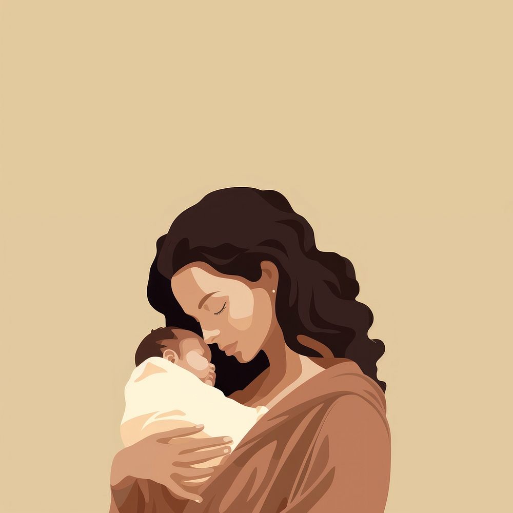 Mother holding baby portrait adult woman. AI generated Image by rawpixel.