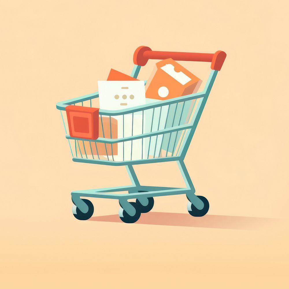 Shopping cart shopping cart consumerism. AI generated Image by rawpixel.