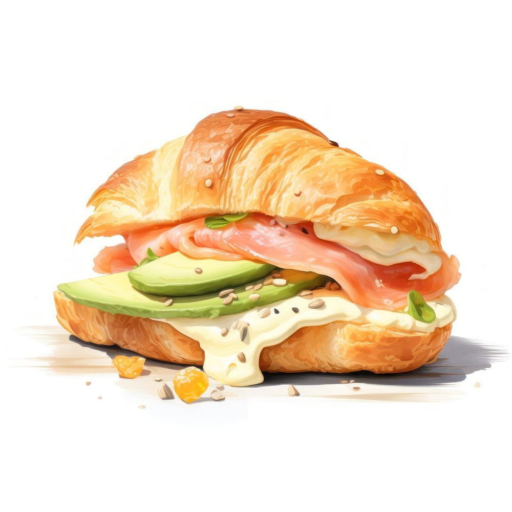 Croissant croissant food white background. AI generated Image by rawpixel.