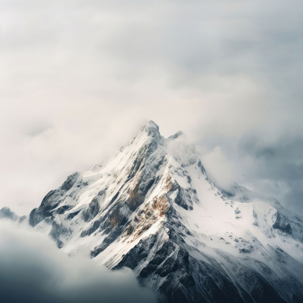 Mountains covered mountain snow outdoors. AI generated Image by rawpixel.