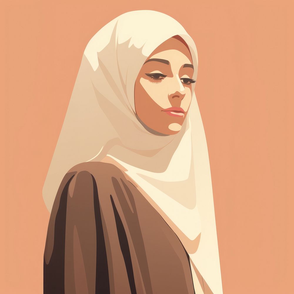 Muslim portrait hijab adult. AI generated Image by rawpixel.