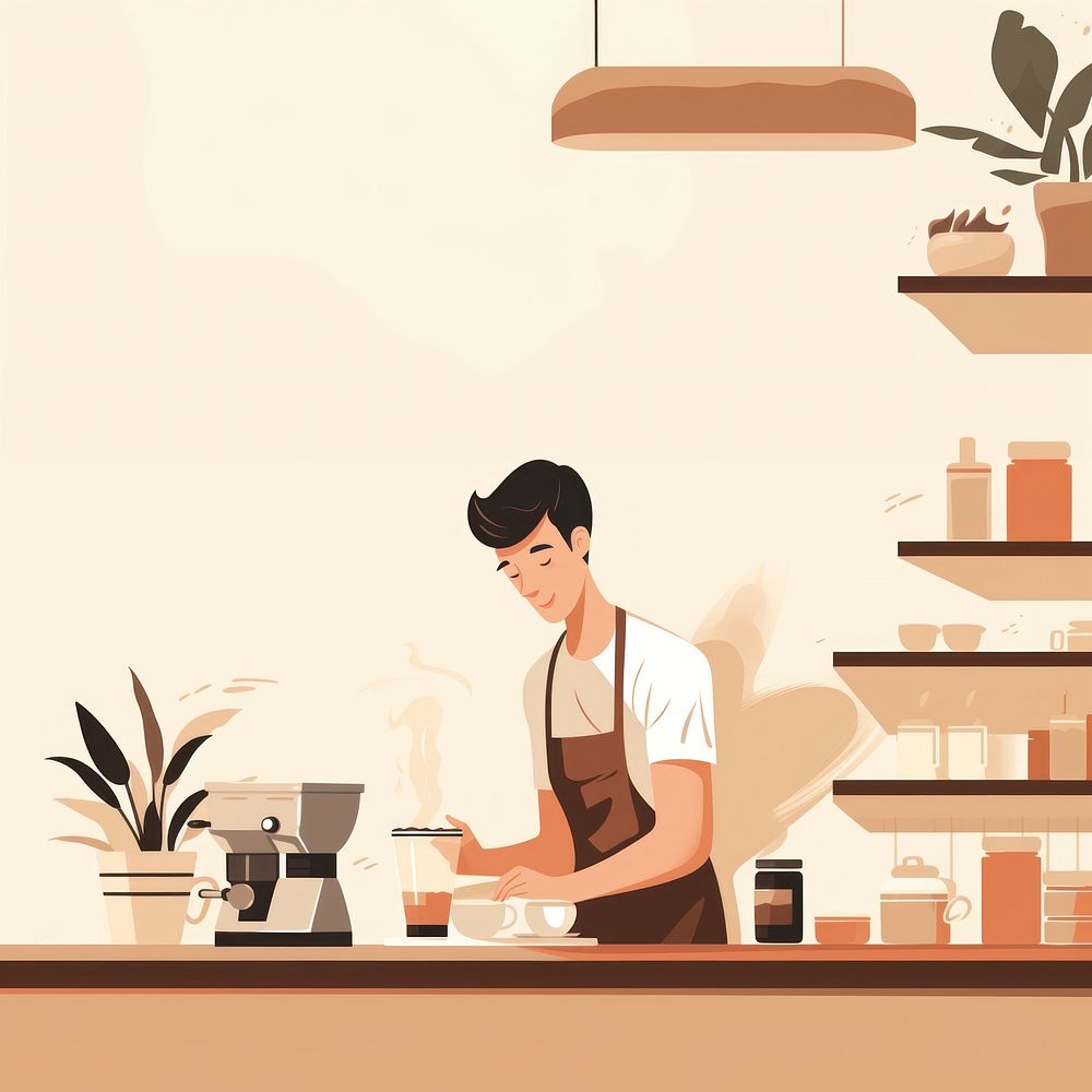 Barista working adult cafe. AI generated Image by rawpixel.
