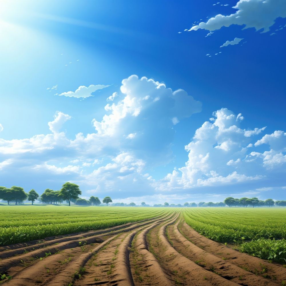 Prime agricultural land agriculture landscape outdoors. AI generated Image by rawpixel.