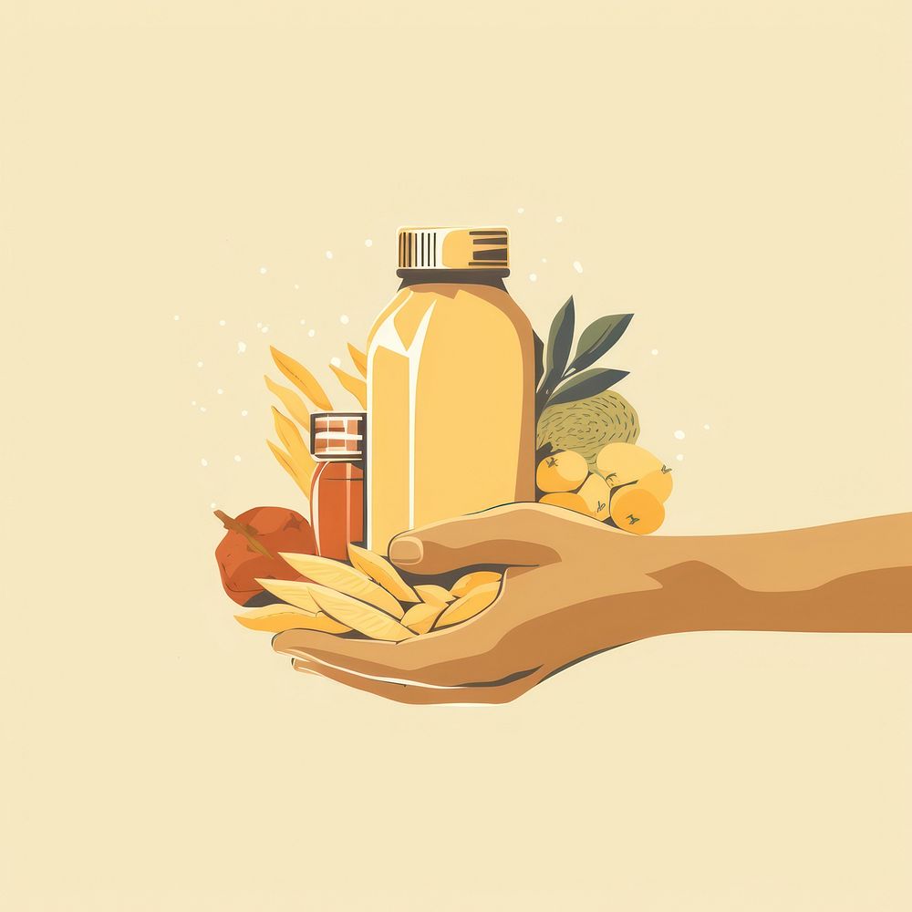 Food bottle plant hand. AI generated Image by rawpixel.