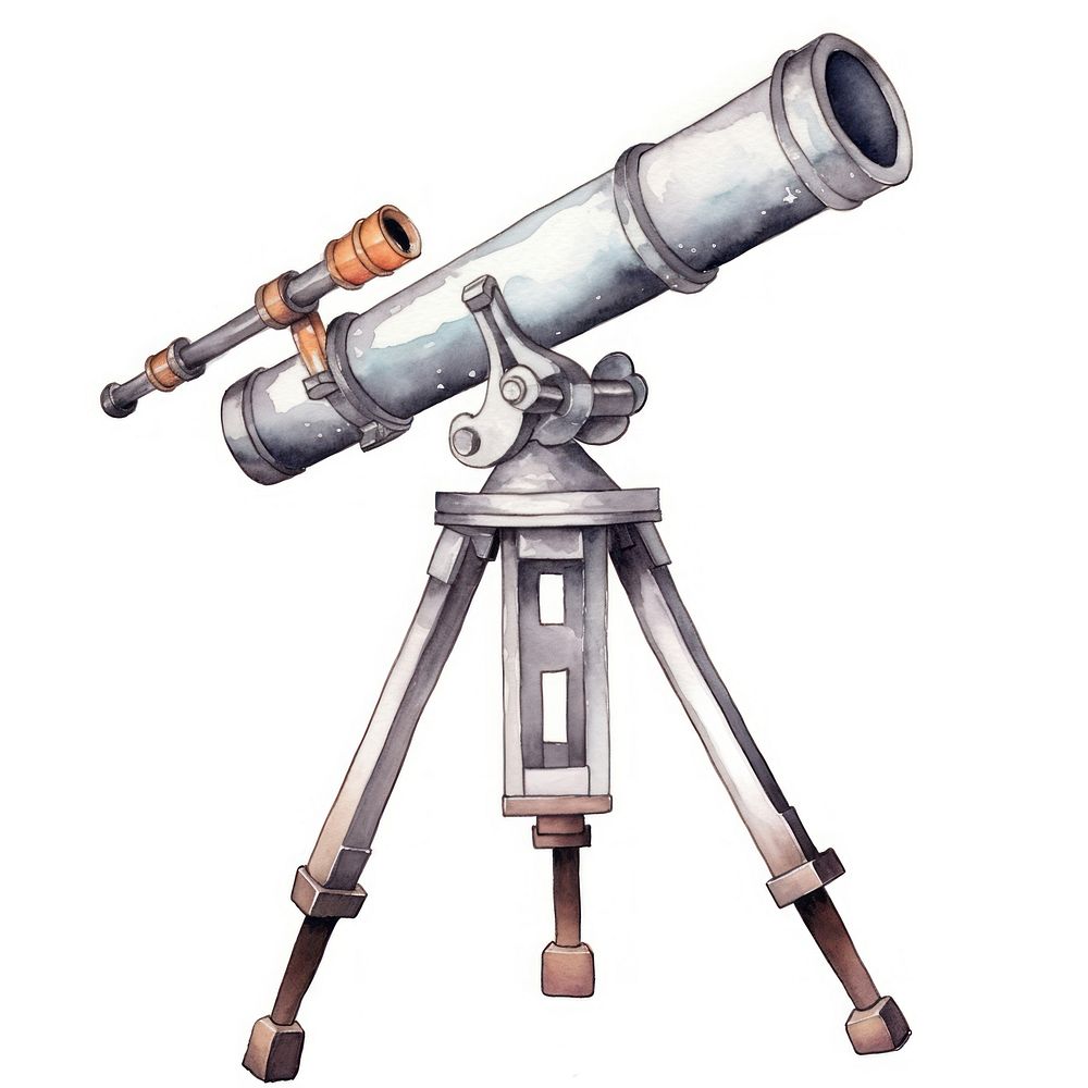 Telescope white background binoculars technology. AI generated Image by rawpixel.