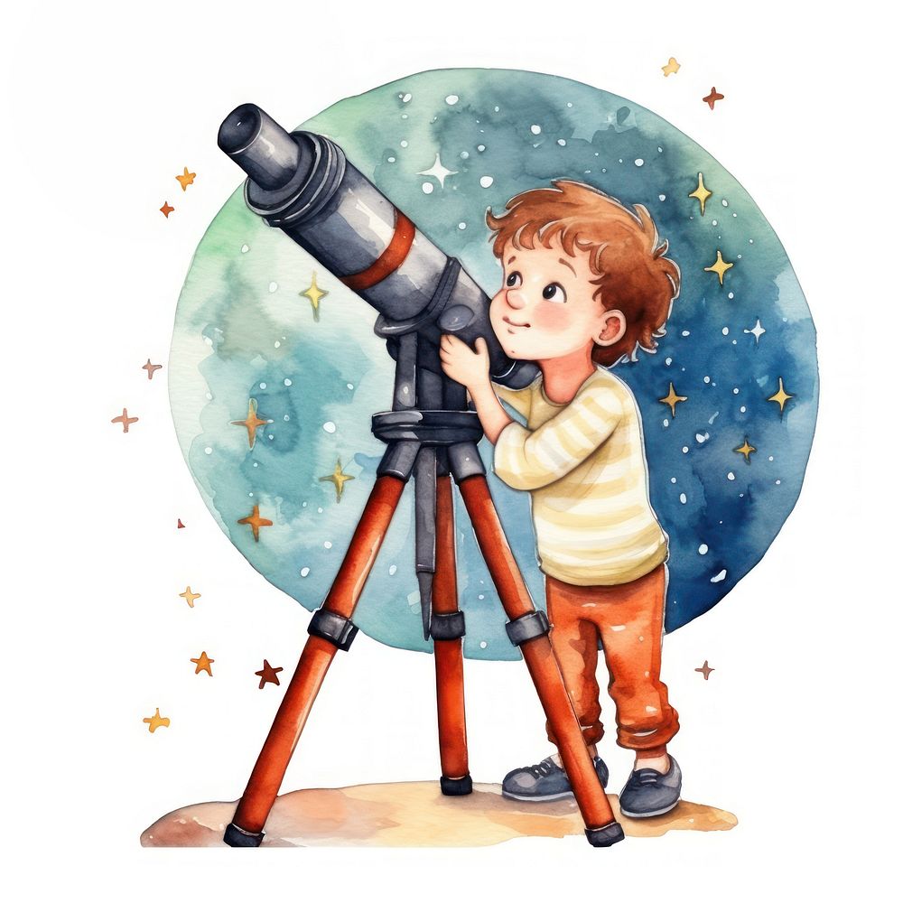 Telescope cartoon photographing photographer. AI generated Image by rawpixel.