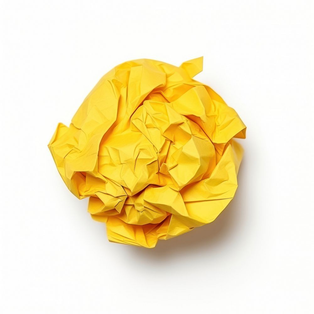Paper crumpled paper origami yellow. AI generated Image by rawpixel.