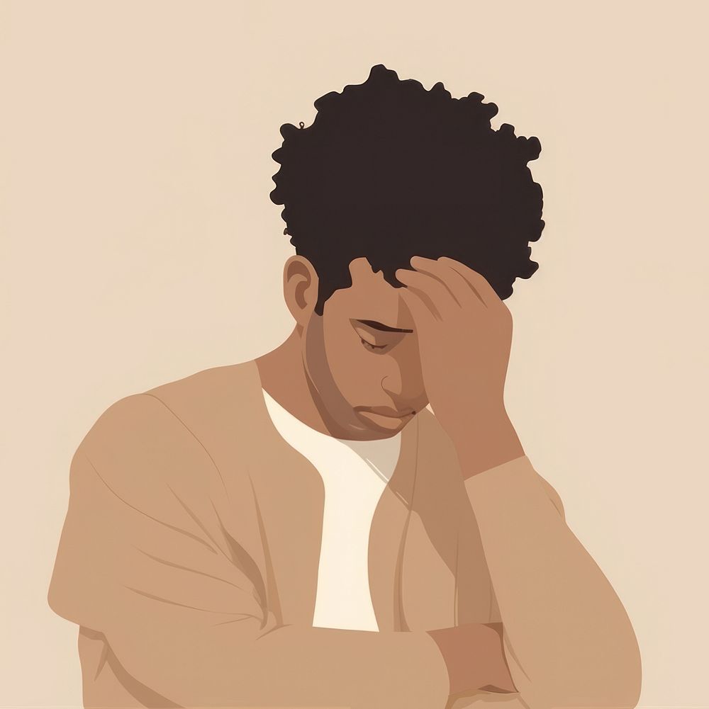 Stress portrait adult disappointment. AI generated Image by rawpixel.