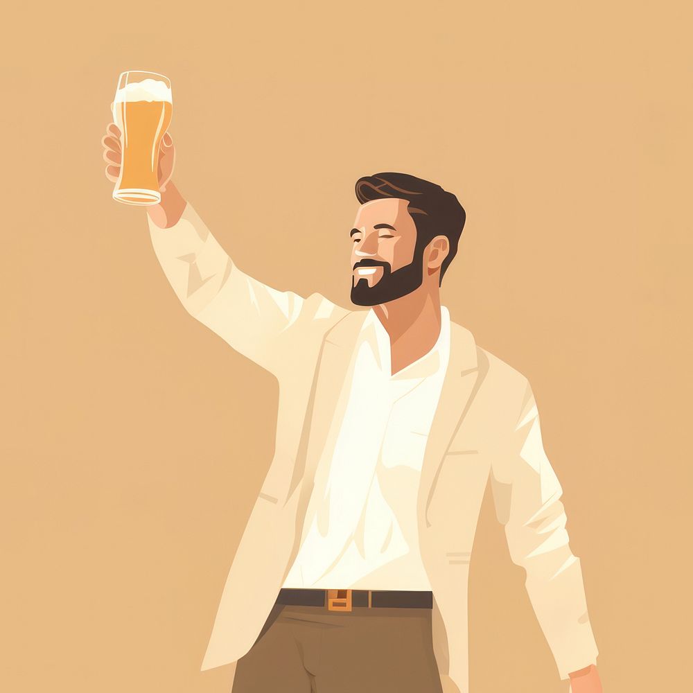 Beer drinking glass adult. AI generated Image by rawpixel.