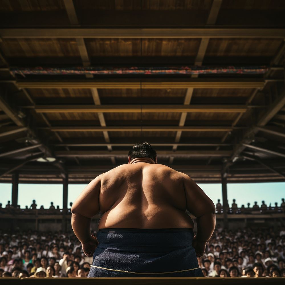 Japanese sumo sports adult bodybuilding. AI generated Image by rawpixel.