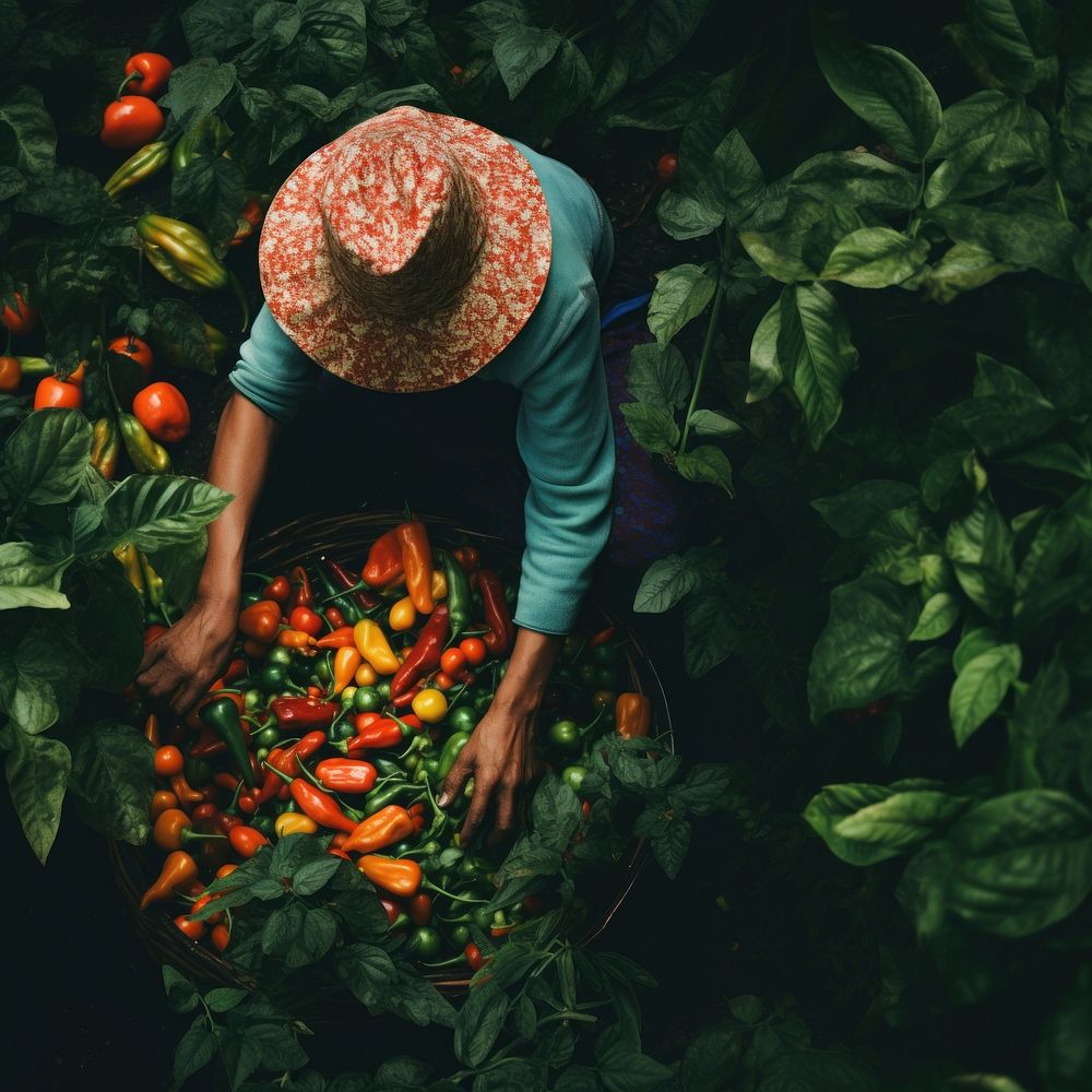 Harvesting vegetable gardening plant. 