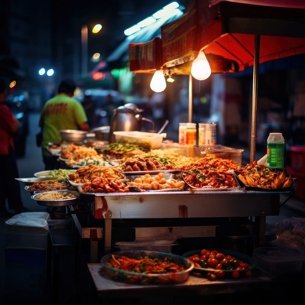 Street food restaurant adult meal. AI generated Image by rawpixel.