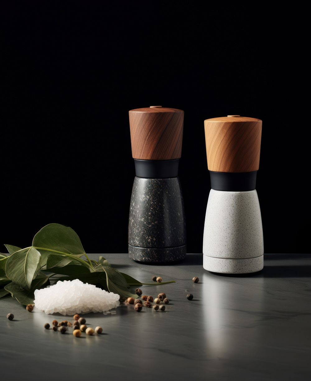 Pepper mills food wood ingredient. AI generated Image by rawpixel.