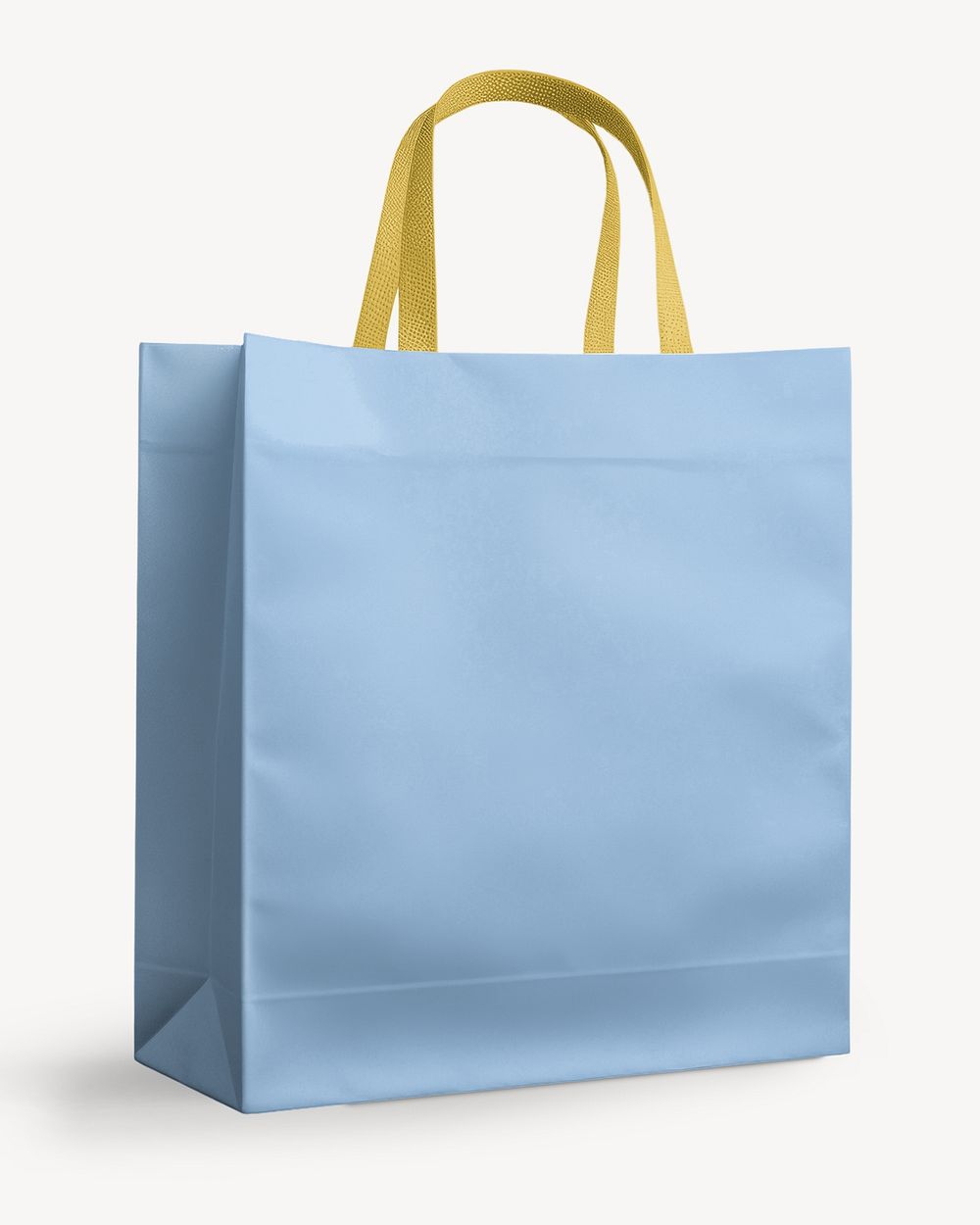 Blue paper shopping bag with design space