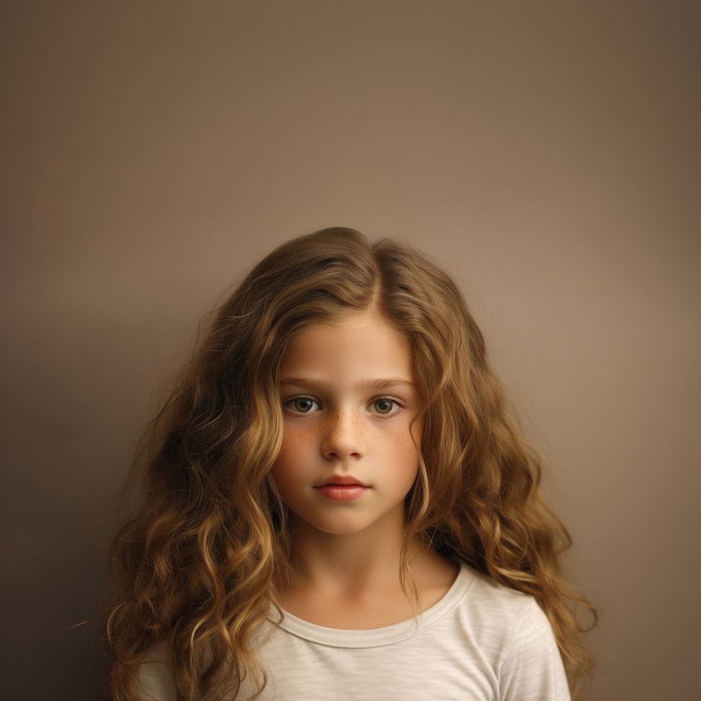 Kid girl portrait photo skin. 