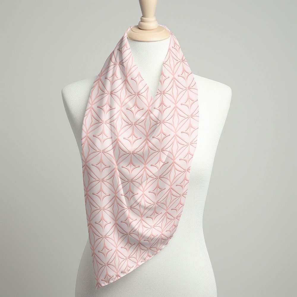 Silky scarf mockup, accessory psd