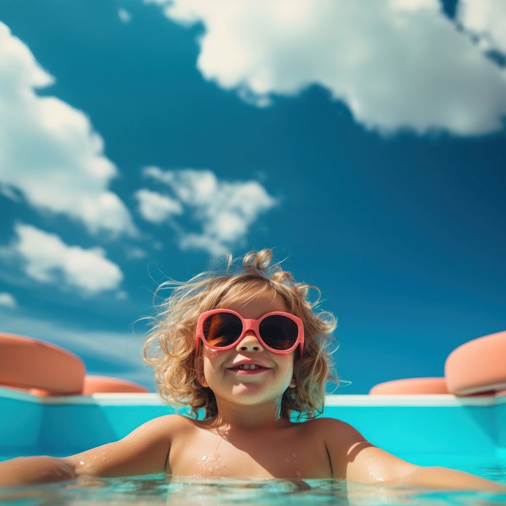 Sunglasses swimming swimwear portrait. AI generated Image by rawpixel.