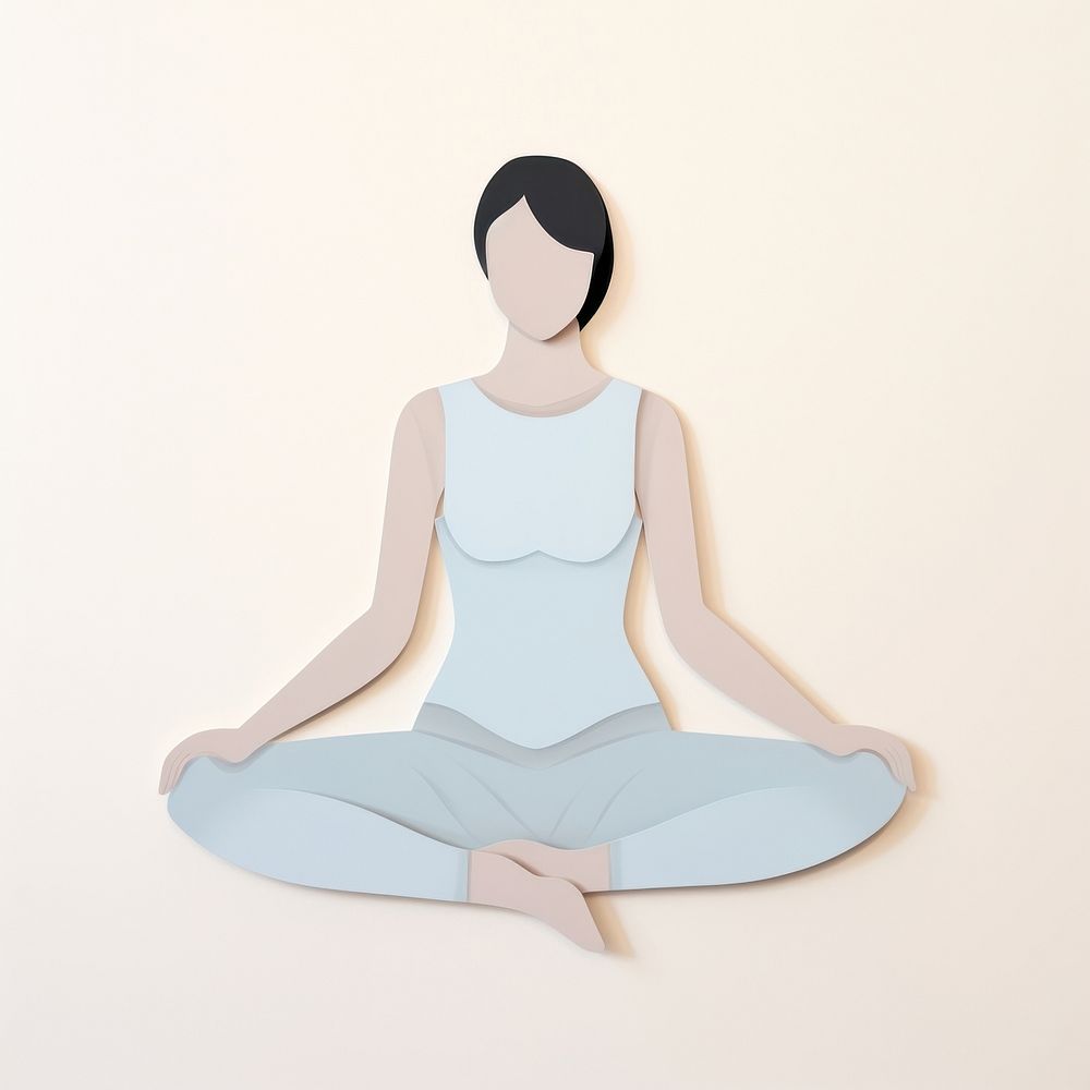 Sitting yoga representation contemplation. AI generated Image by rawpixel.