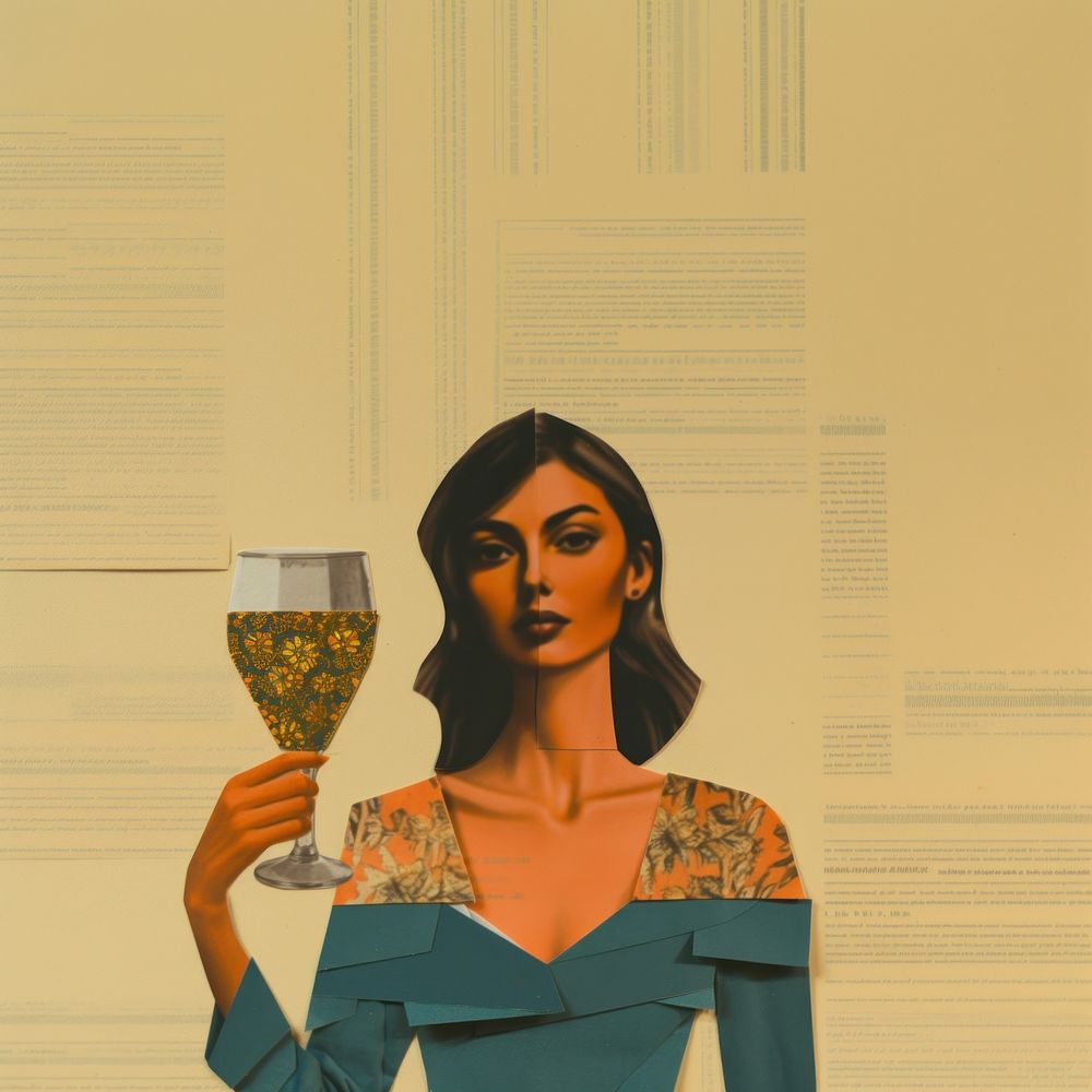 Party glass painting portrait. AI generated Image by rawpixel.