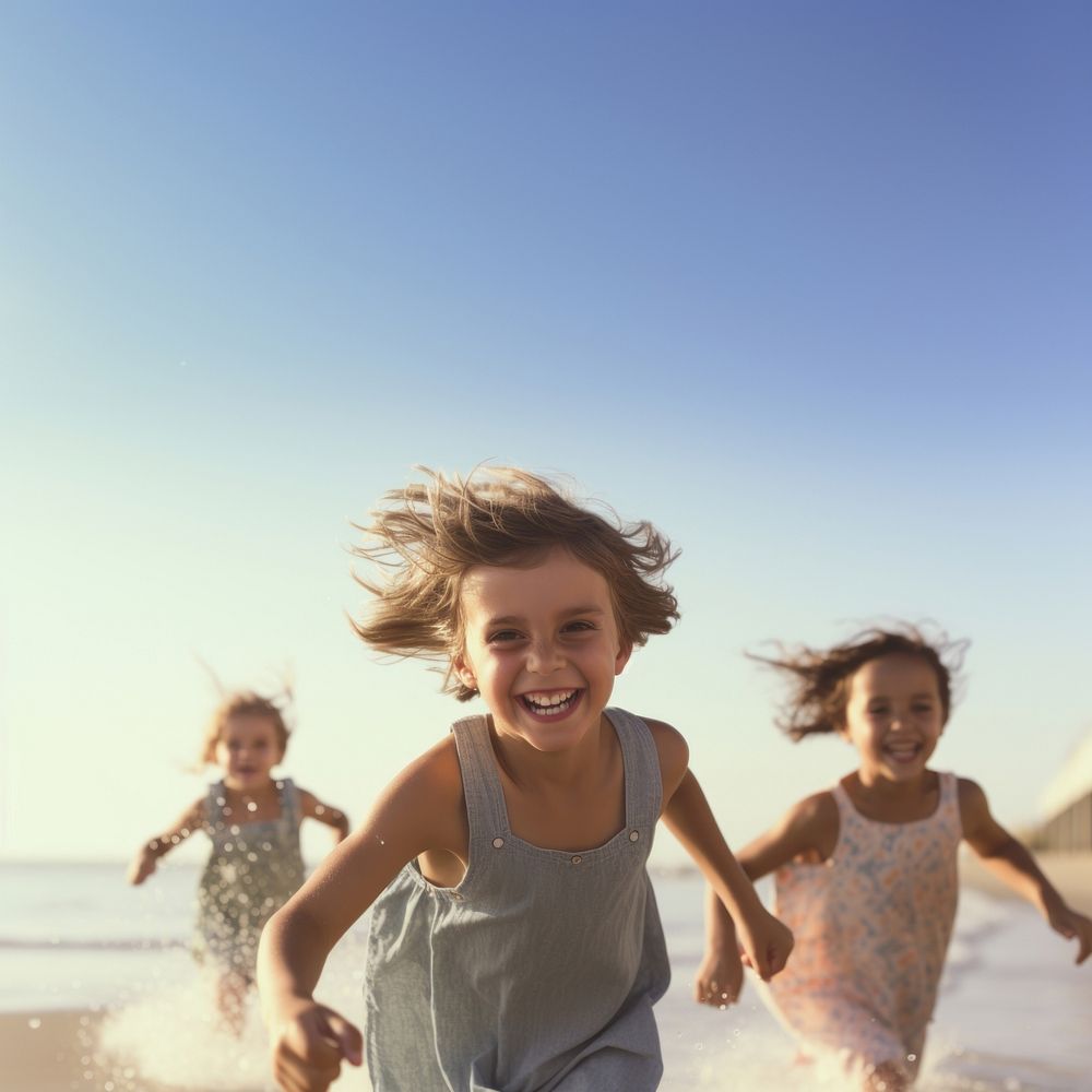 Child beach portrait outdoors. 