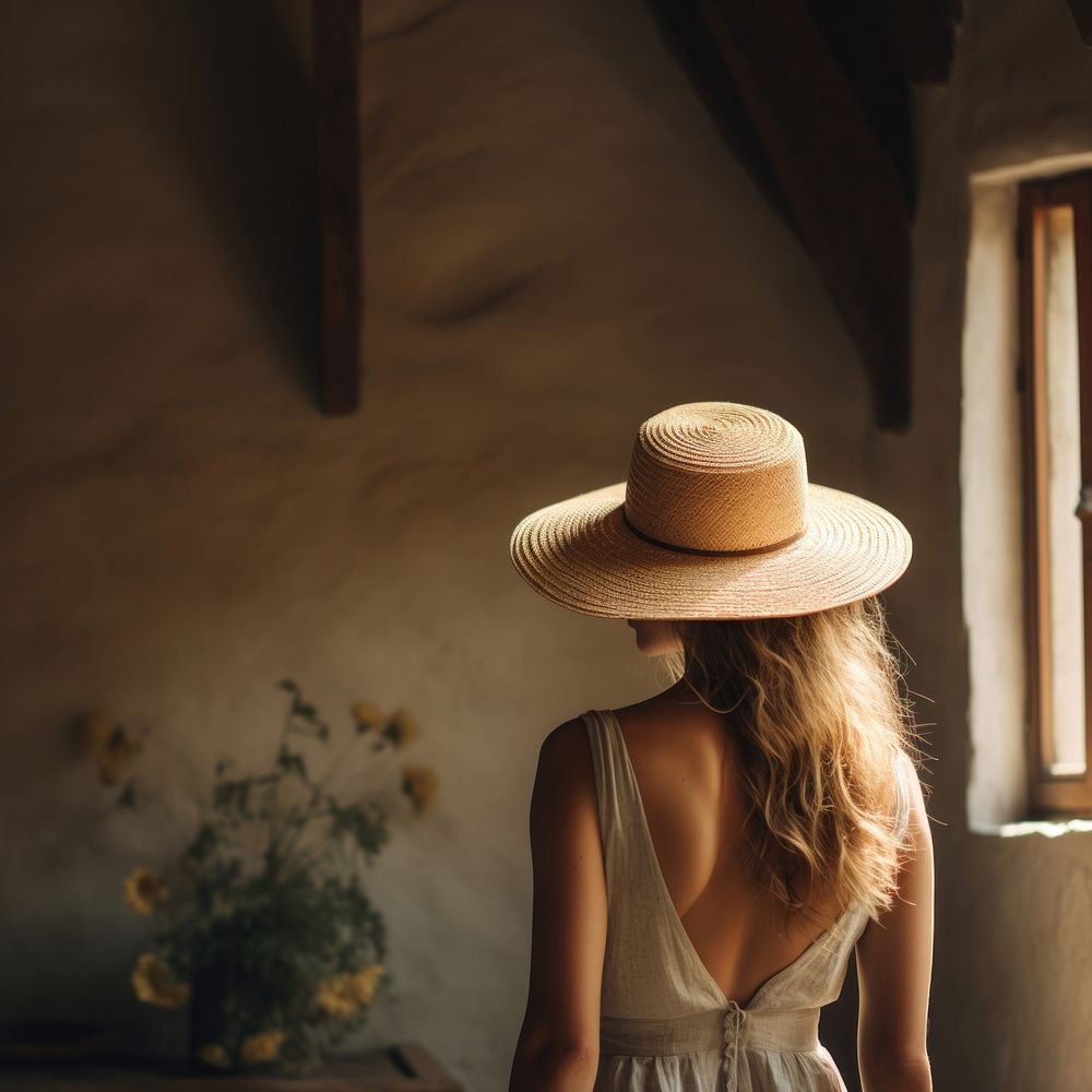 Standing summer adult woman. 