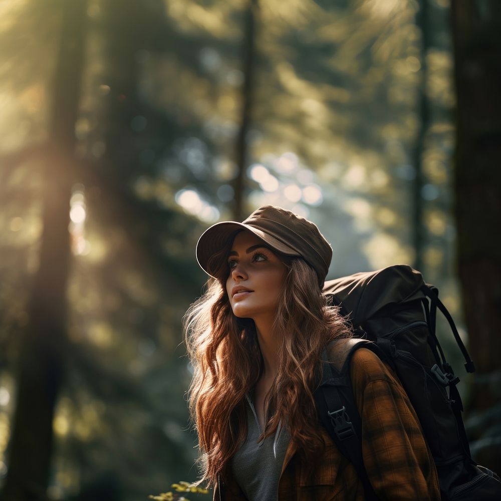 Backpack forest travel adult. AI generated Image by rawpixel.