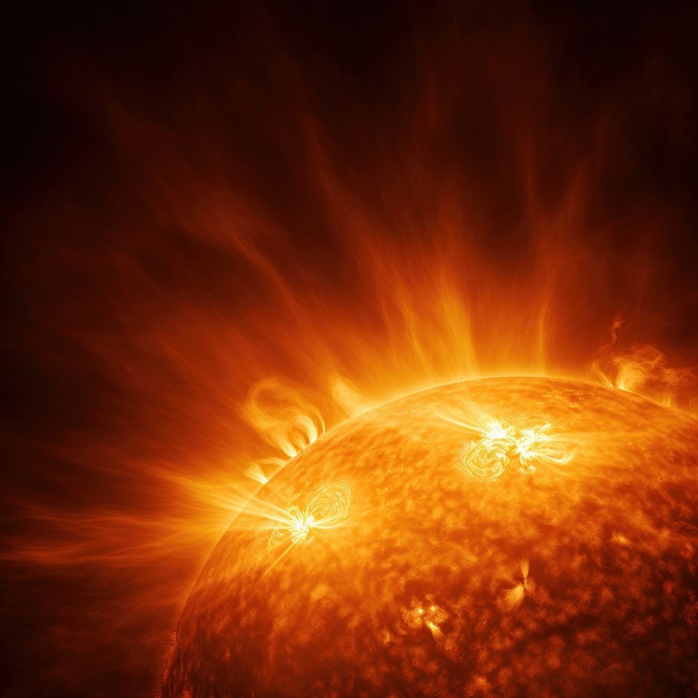 photo of big sun surface with solar. 