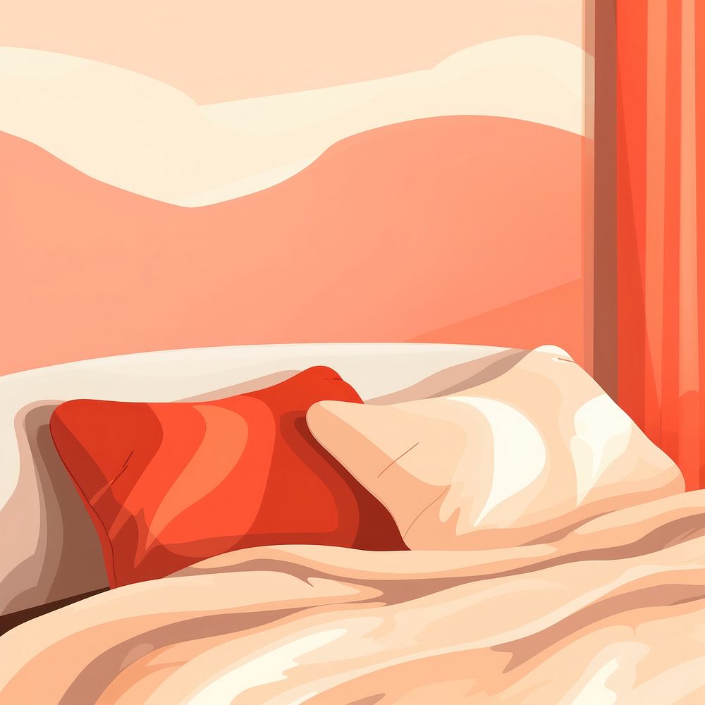 Pillow room bed furniture. AI generated Image by rawpixel.