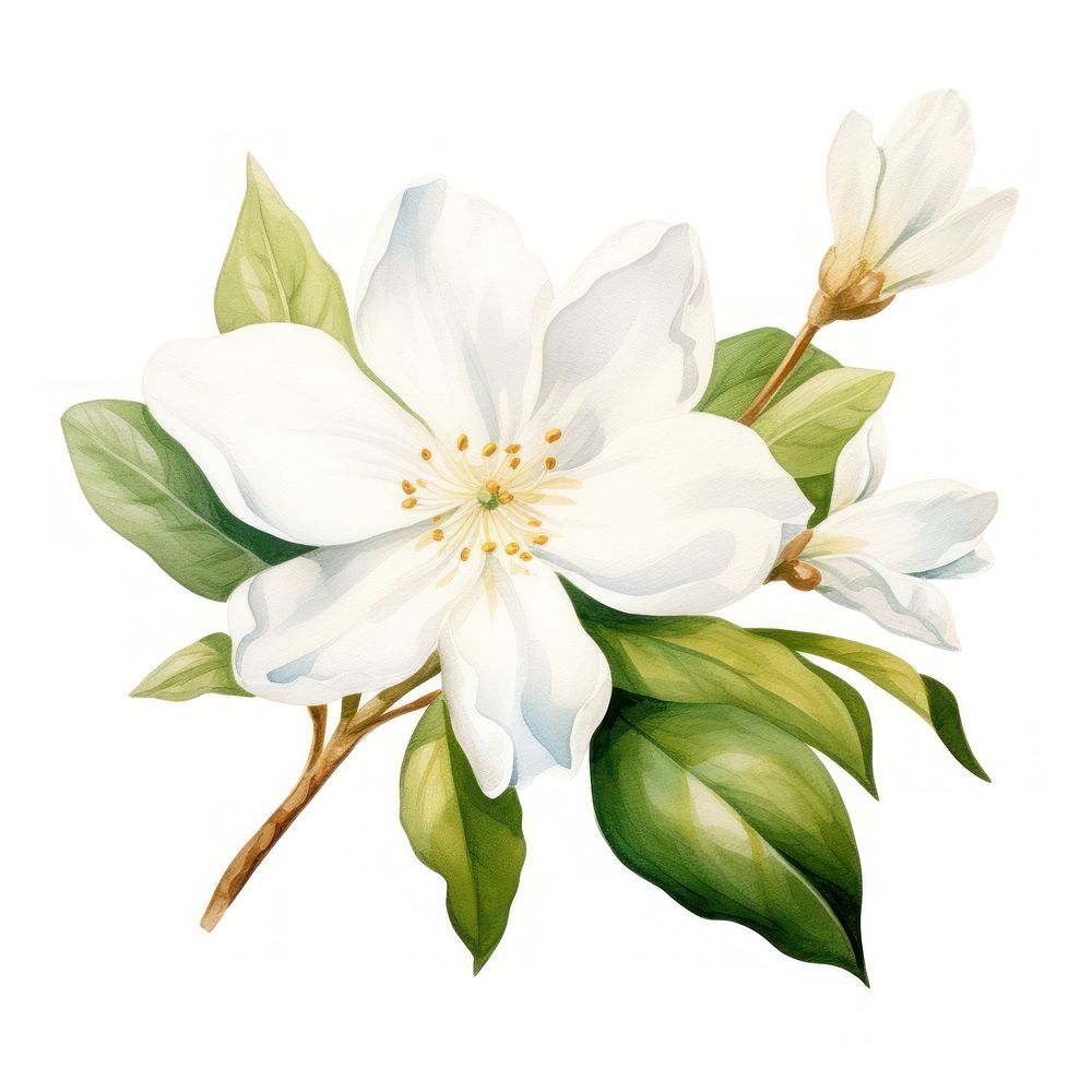 Watercolor flower blossom plant petal. AI generated Image by rawpixel.