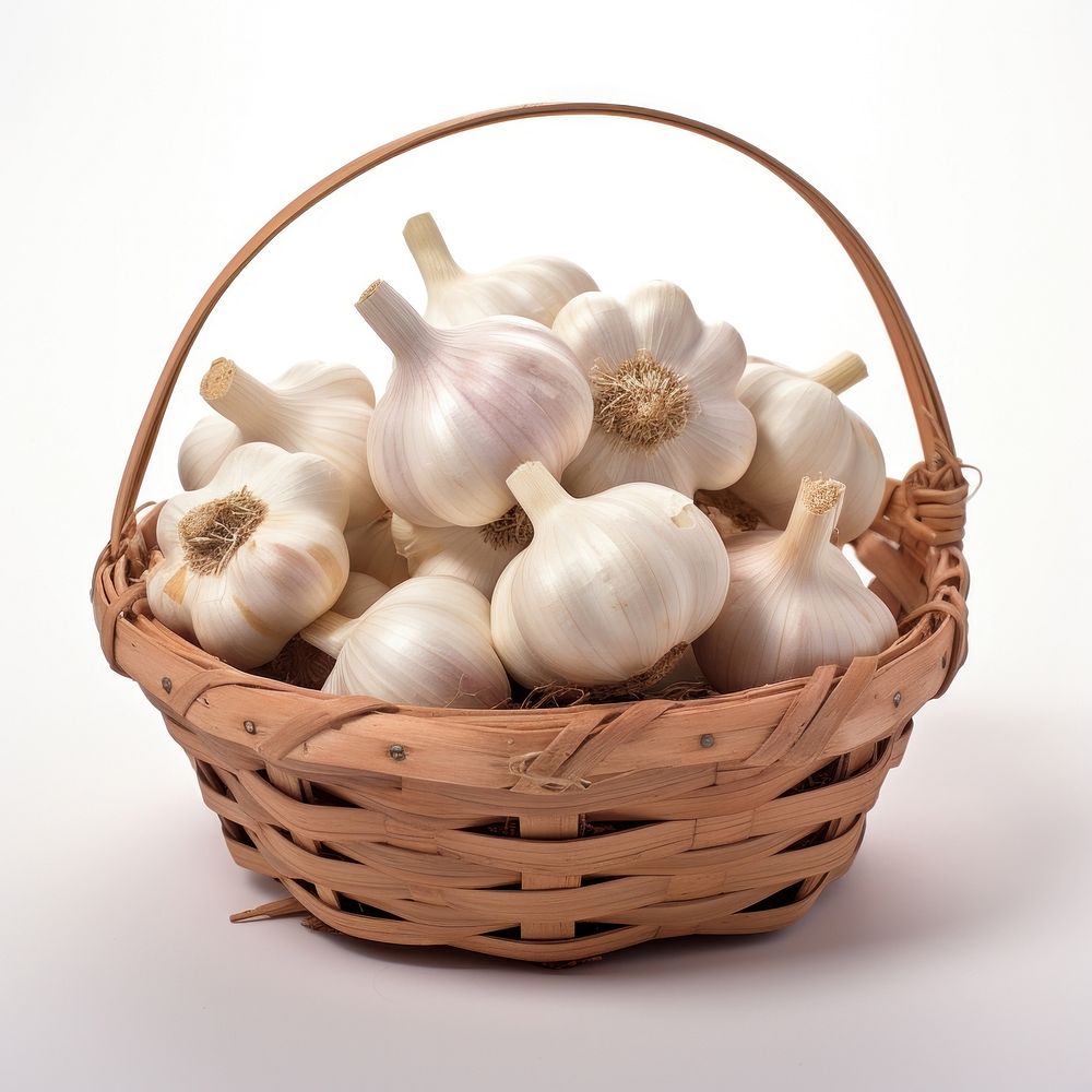 Garlic basket vegetable plant. AI generated Image by rawpixel.
