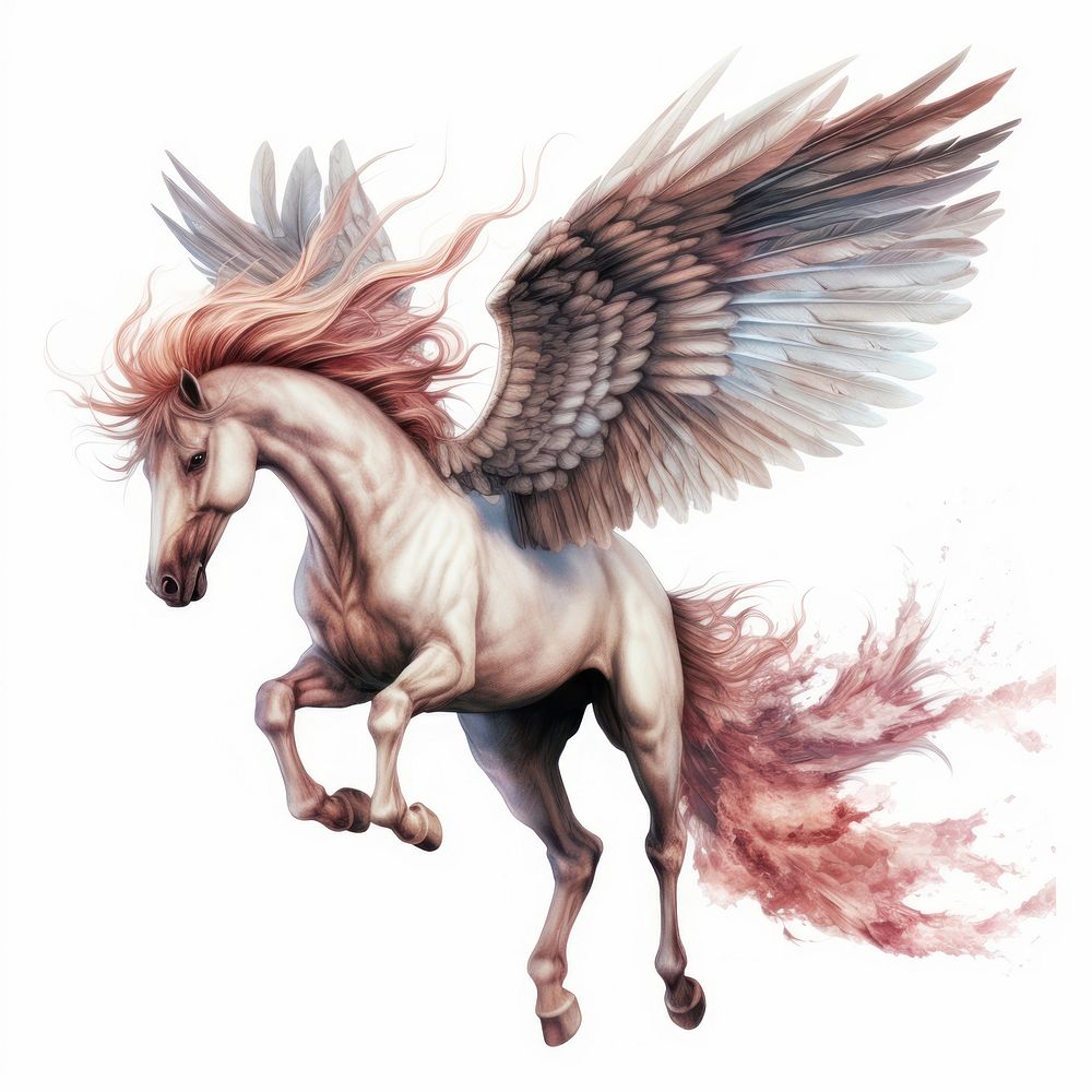 Pegasus animal mammal wing. AI generated Image by rawpixel.