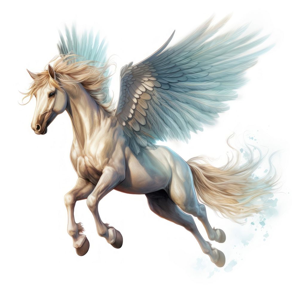 Pegasus animal mammal flying. AI generated Image by rawpixel.