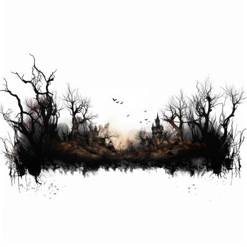 Spooky drawing silhouette outdoors. AI generated Image by rawpixel.